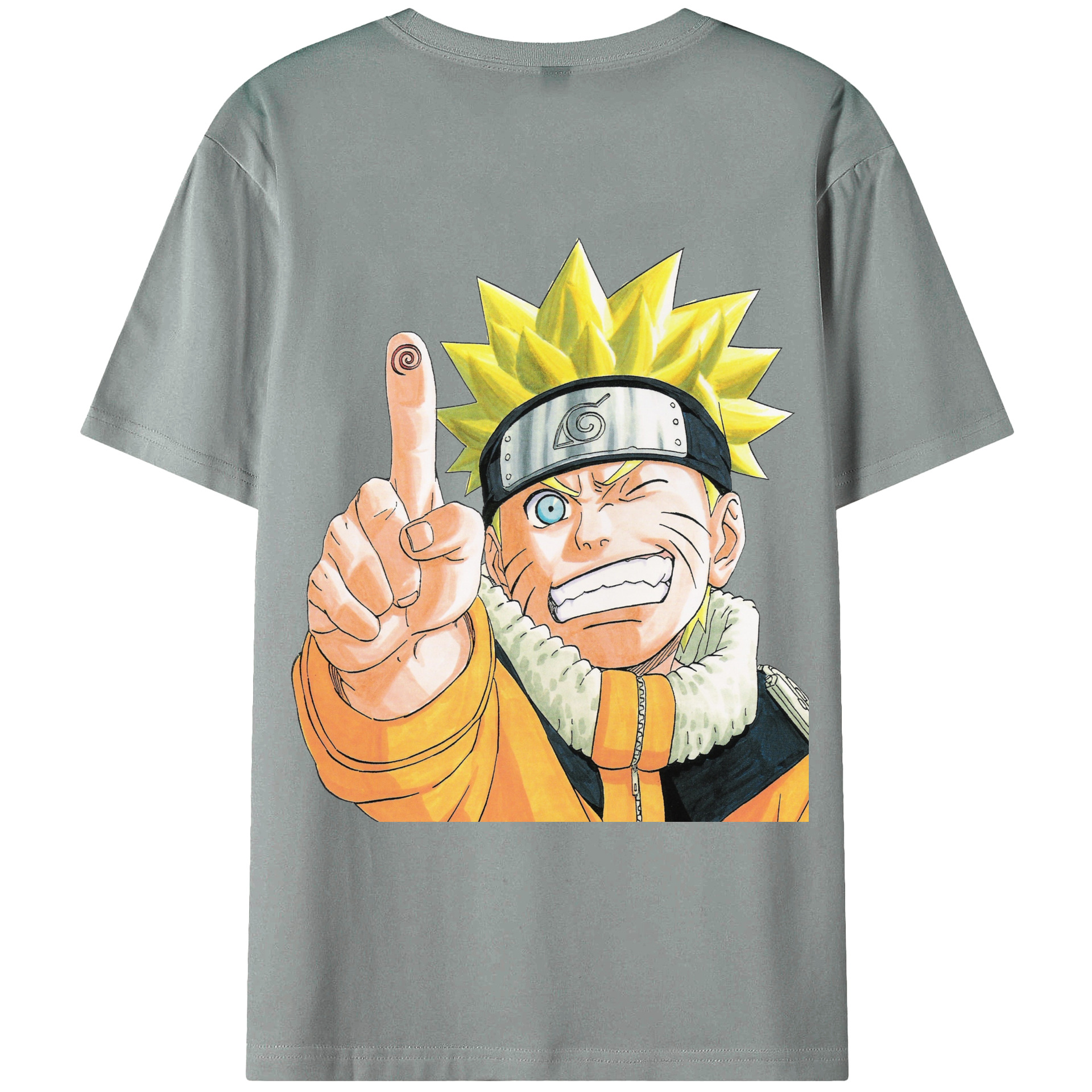 （画像用） NARUTO -ナルト- うずまき ナルト Uzumaki Naruto 綿100％ メンズ半袖Tシャツ（バックプリント） 通気性